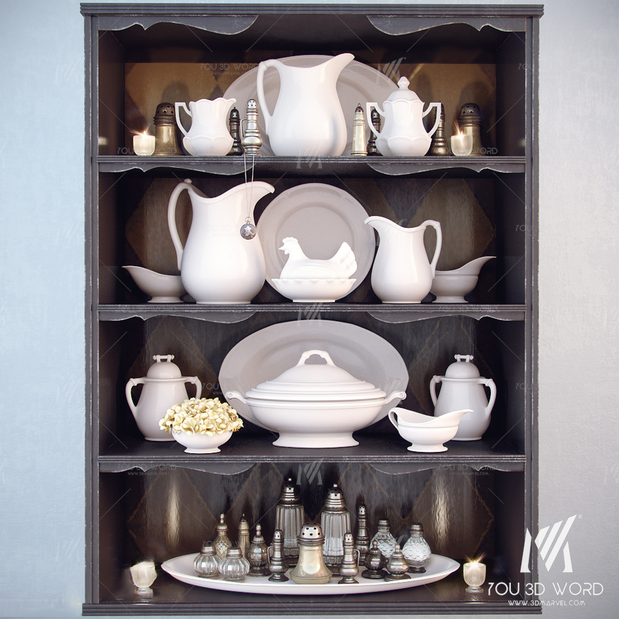 Dishes for shelves; Decor Shelf